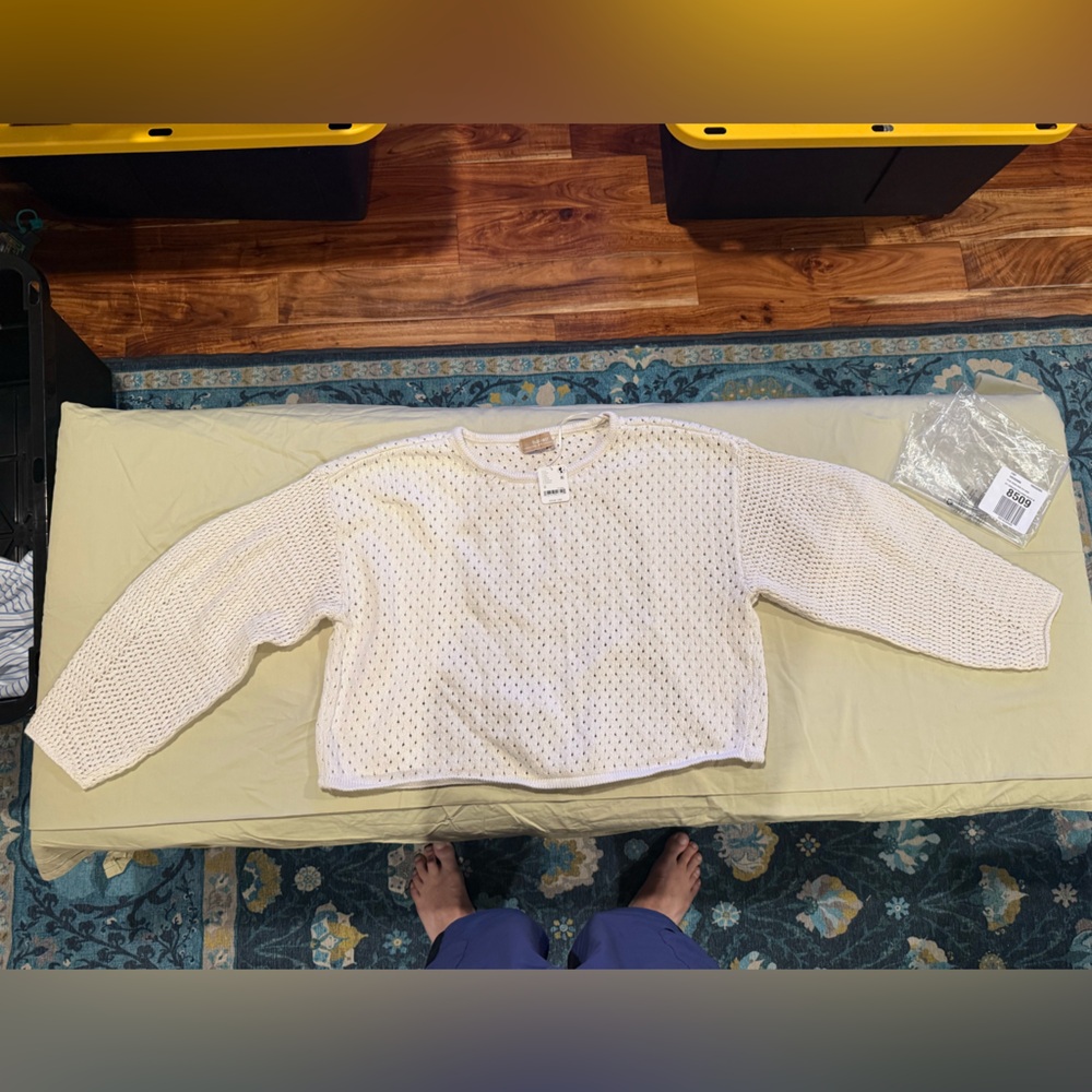 NWT Free People Ivy Sweater‎ Pullover Cream Knit Size M